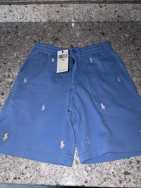 Polo by Ralph Lauren Light Blue Embroidered Polo Pony Shorts